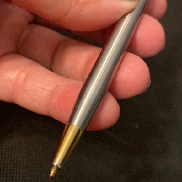 Vintage Day-timer Ball Point Twist Pen Silvertone & Gold Trim Chrome - Picture 5 of 8